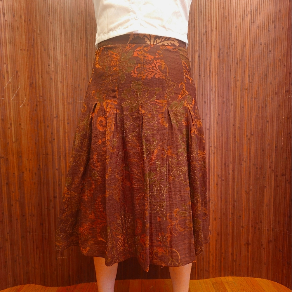 Brown Floral Skirt - Coldwater Creek